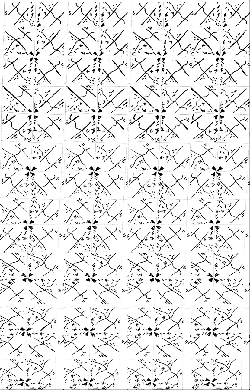 Pattern created with angle variations